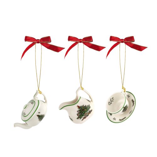 Christmas Tree 3 Piece Tea Set Ornaments image number null